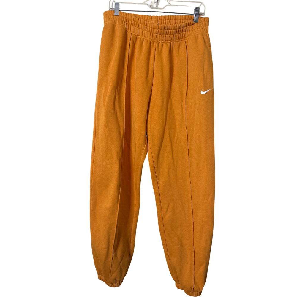 Nike Sportswear Essential Collection Womens Fleece Orange Sweatpants Size M a